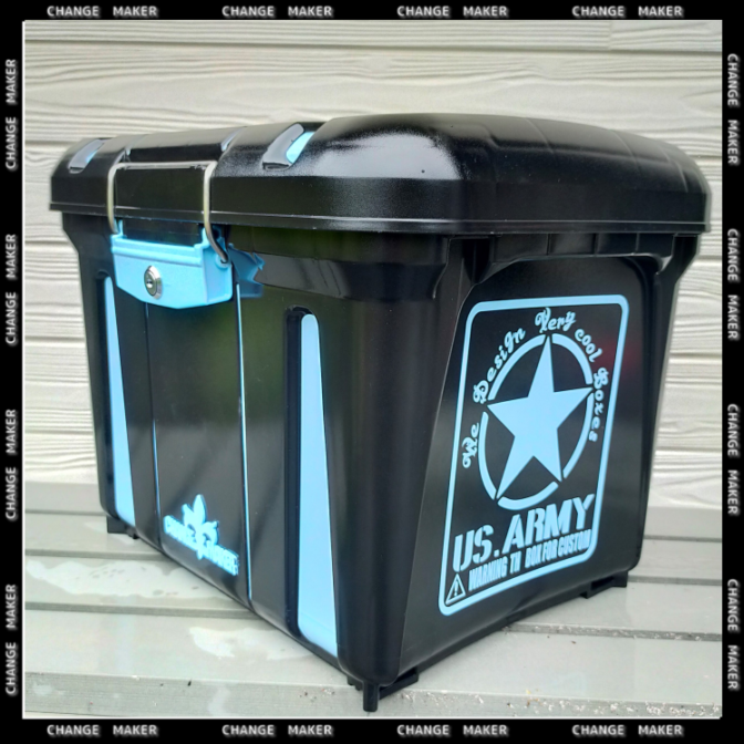 チェンジメイカー カブ用リアボックスプコブルー