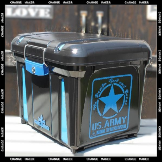 チェンジメイカー カブ用リアボックス青色